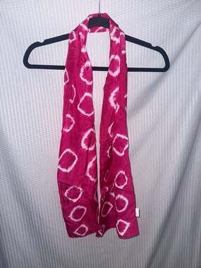 Pink Shibori Tie-Dye 100% Silk Scarf